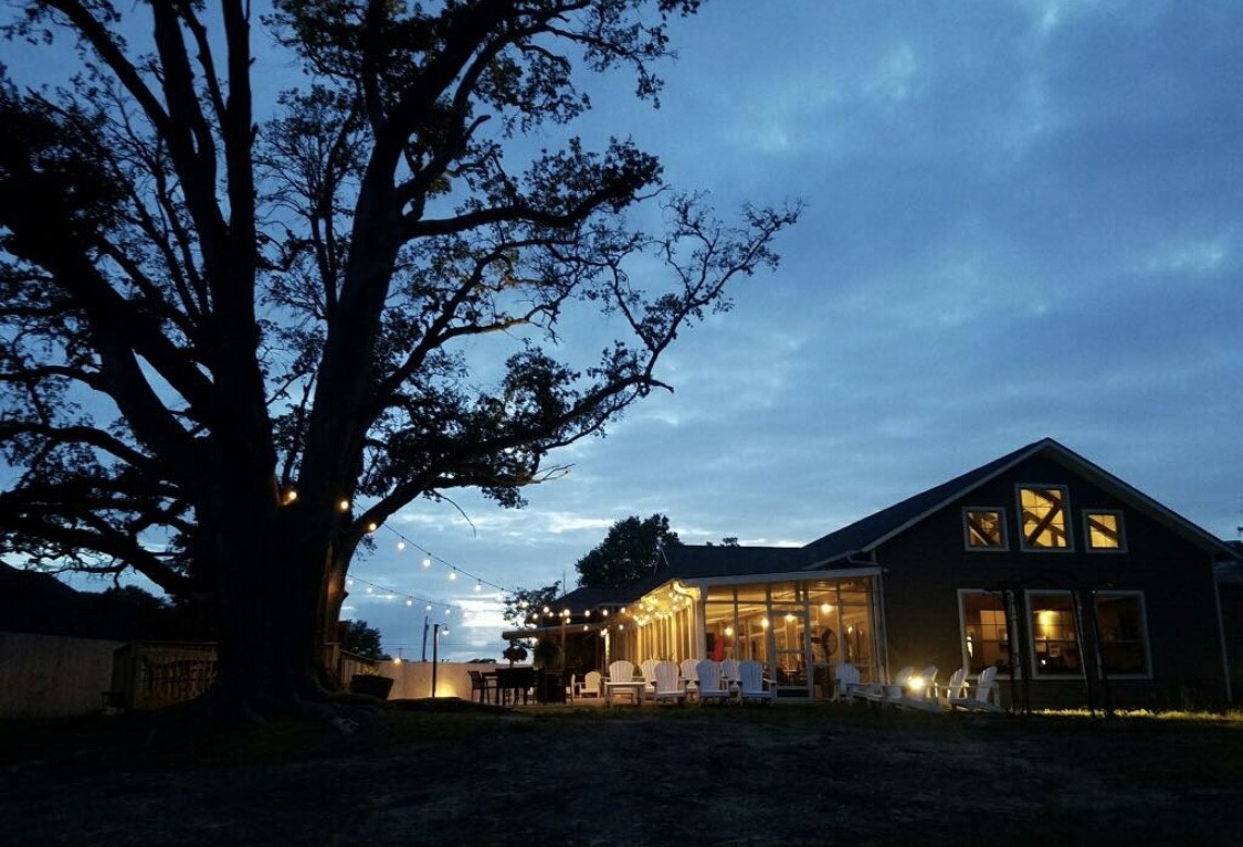 building at night